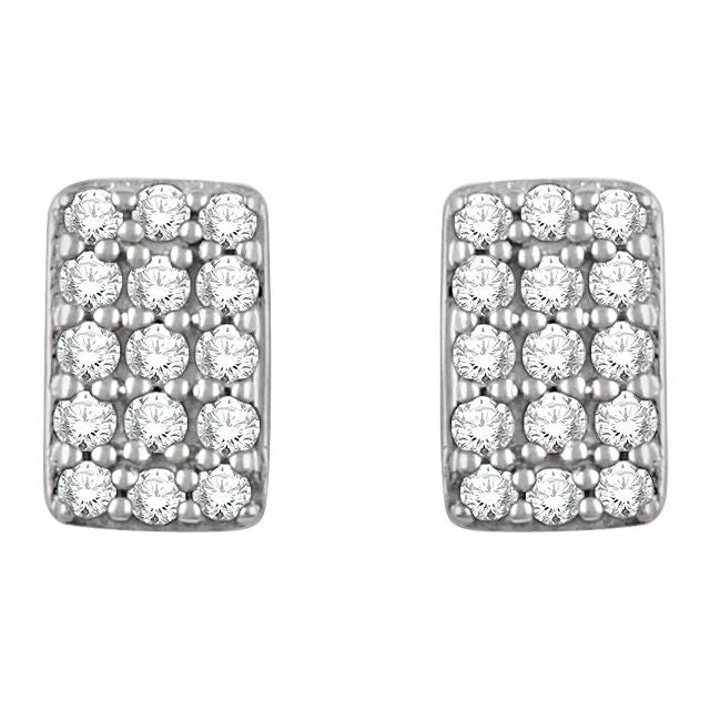 Round 1/5 CTW Natural Diamond Cluster Earrings