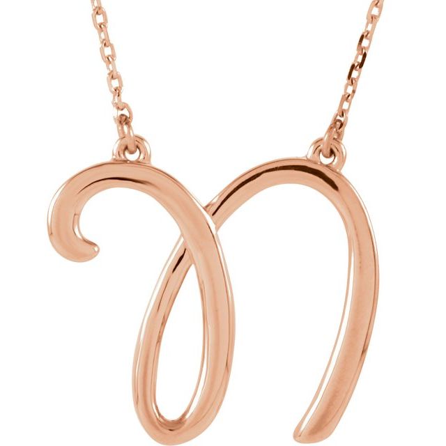 Script Initial A Necklace