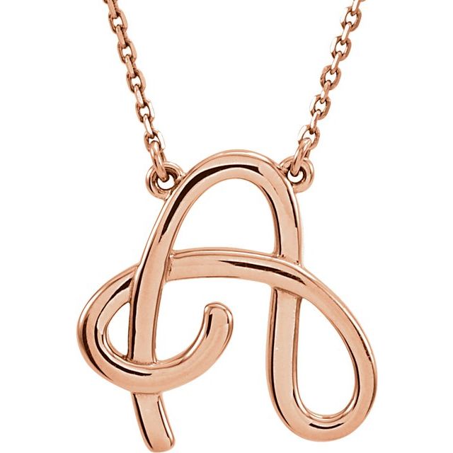 Script Initial A Necklace