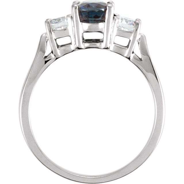 Natural Blue Sapphire & 3/8 CTW Natural Diamond Ring