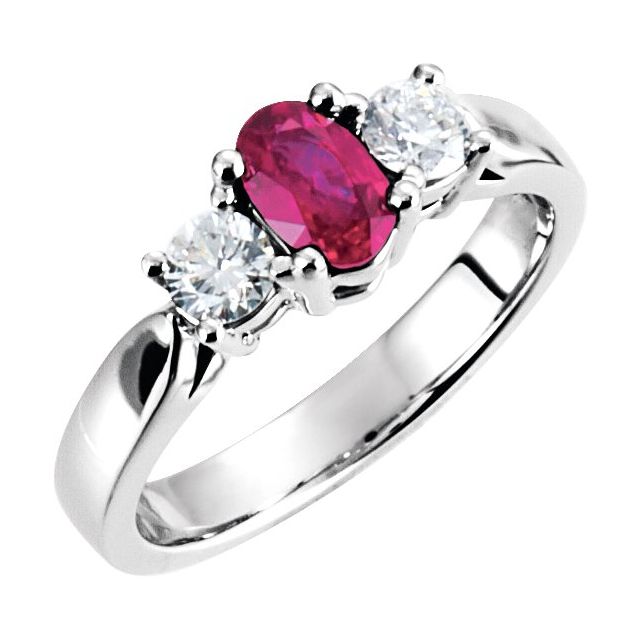 Natural Ruby & 3/8 CTW Natural Diamond Ring