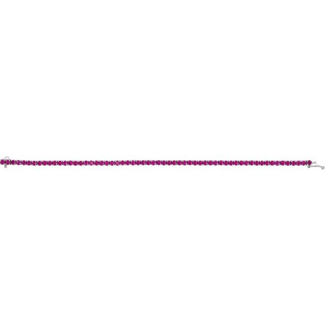 Round Lab-Grown Ruby Line 7.25" Bracelet