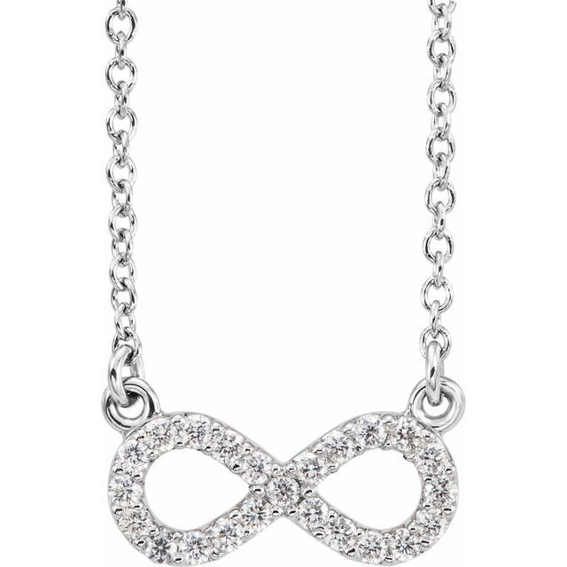 Round 1/10 CTW Natural Diamond Infinity 16 1/2" Necklace