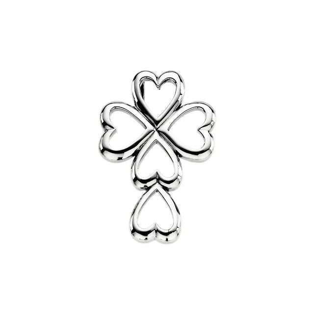 28.75x20mm Heart Cross Pendant