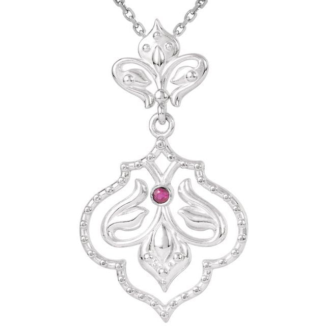 Round Natural Ruby Necklace