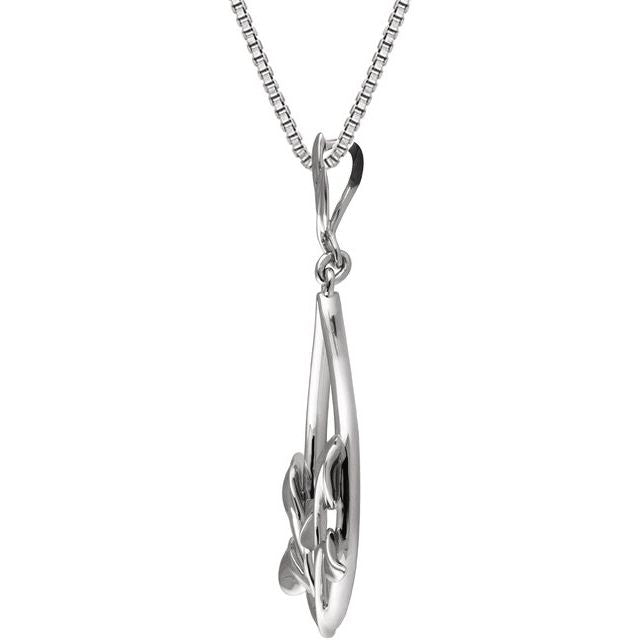 Round .05 CTW Natural Diamond Floral Necklace