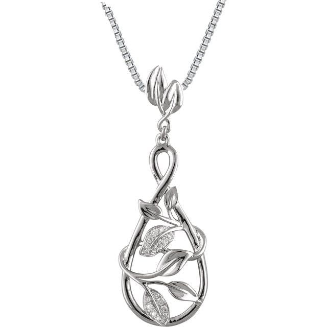 Round 1/10 CTW Natural Diamond Floral Necklace