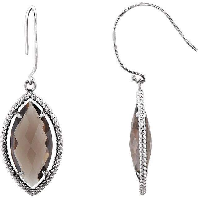 Marquise Natural Smoky Quartz Rope Earrings