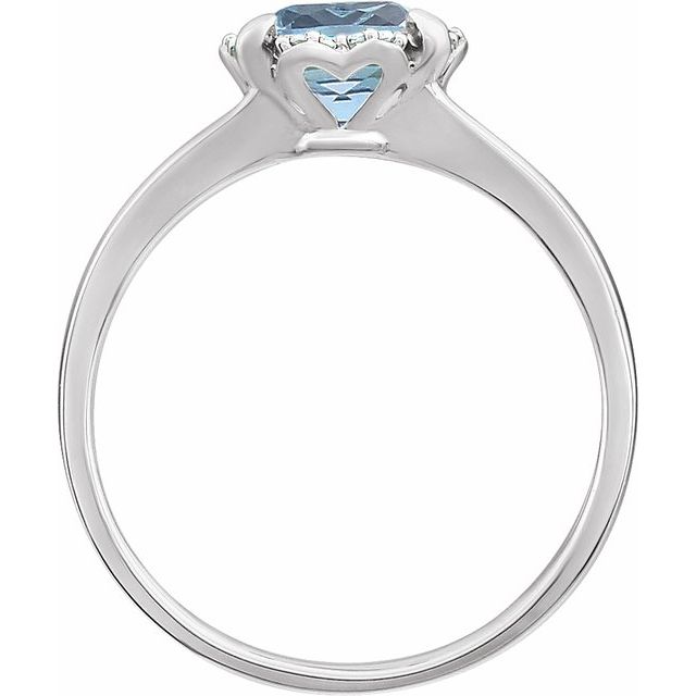 Natural Sky Blue Topaz & .05 CTW Natural Diamond Ring
