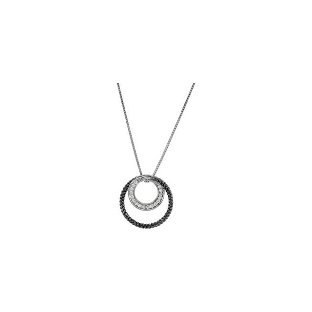 Round Black Rhodium Plated 1/6 CTW Diamond Necklace