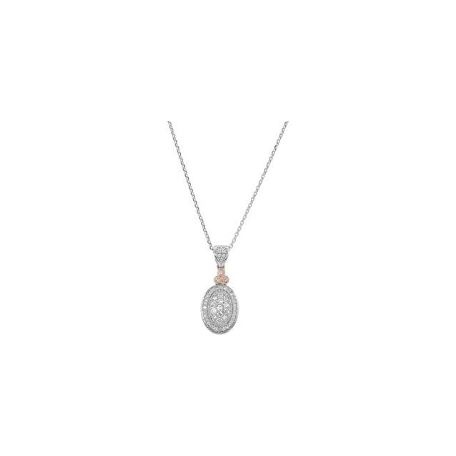 Round 1/3 CTW Natural Diamond Halo-Style Cluster Necklace