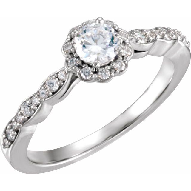 Round 1/2 CTW Diamond Halo-style Engagement Ring