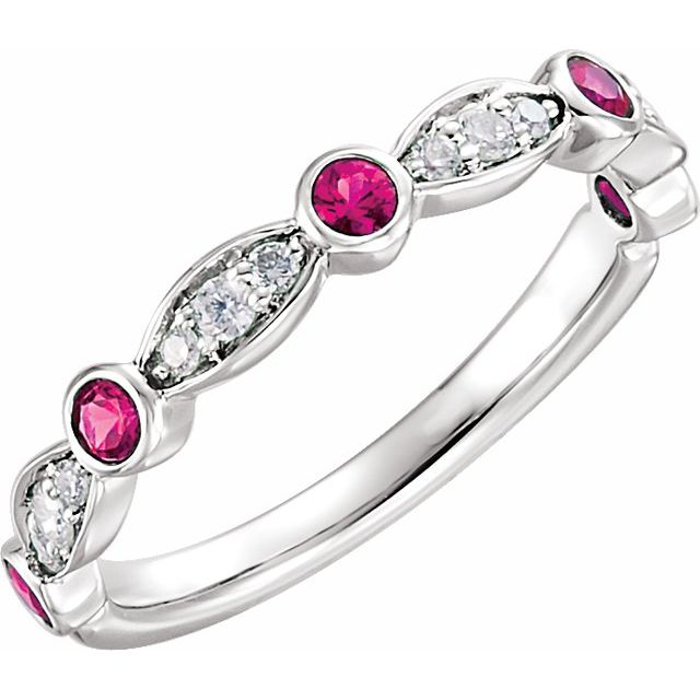 Natural Ruby & 1/6 CTW Natural Diamond Ring