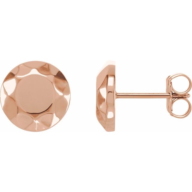 Faceted Circle Stud Earrings