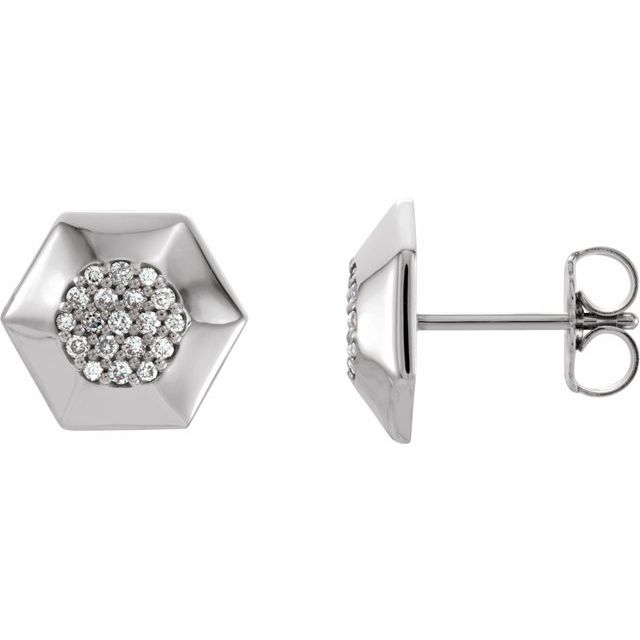 Round 1/6 CTW Natural Diamond Geometric Earrings