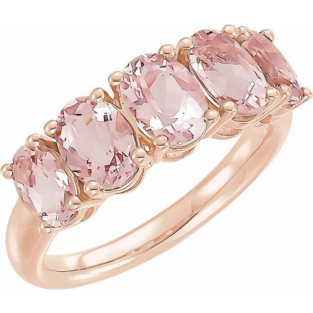 Oval Natural Pink Morganite Ring
