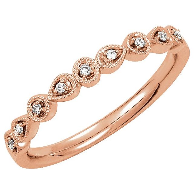 Round .04 CTW Natural Diamond Stackable Ring