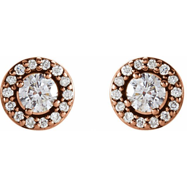 Round 1/4 CTW Natural Diamond Halo-Style Earrings
