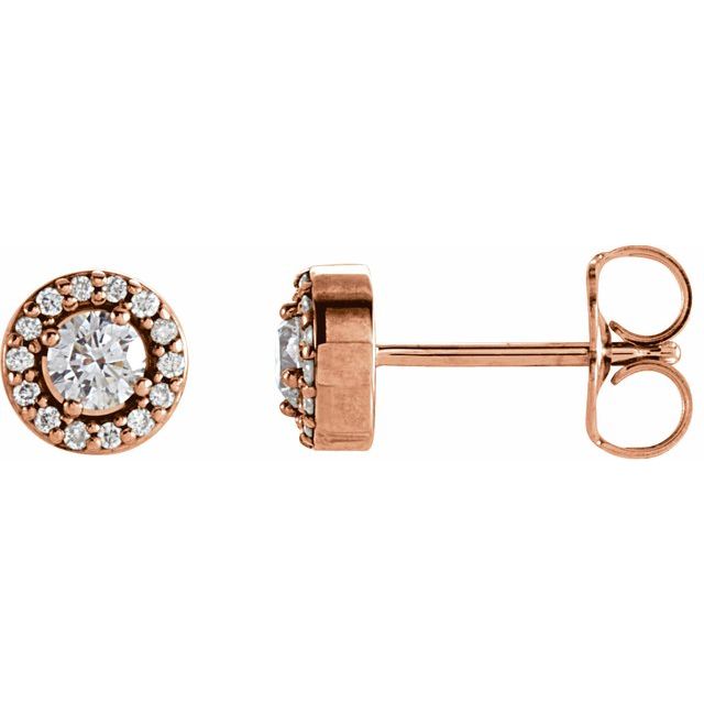 Round 1/4 CTW Natural Diamond Halo-Style Earrings