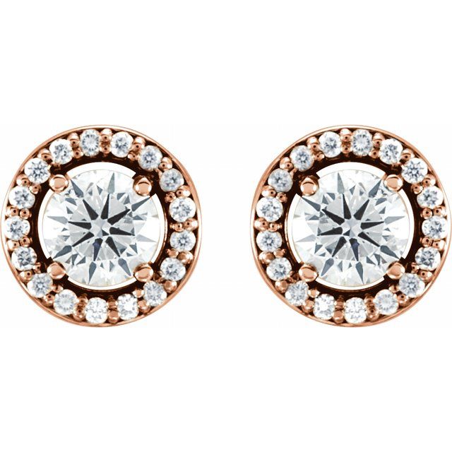 Round 1/2 CTW Natural Diamond Halo-Style Earrings