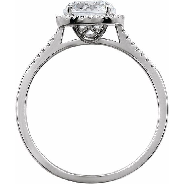 Lab-Grown White Sapphire & .01 CTW Natural Diamond Ring