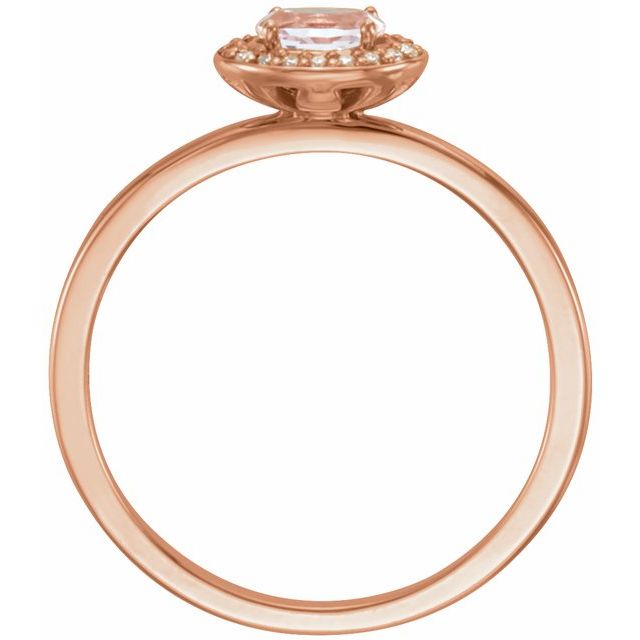 5x3mm Natural Morganite & .04 CTW Natural Diamond Halo-Style Ring
