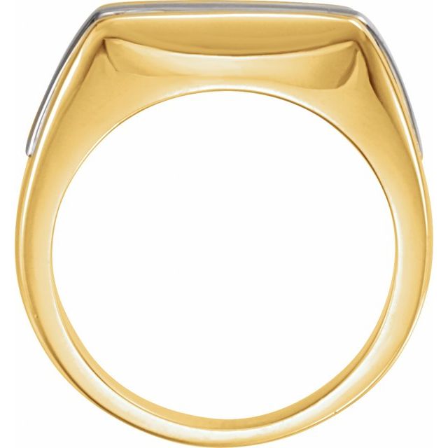 White Two-Tone Men's Ring