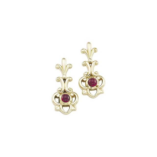 Round 3mm Natural Ruby Earrings