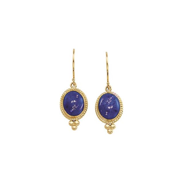 Oval Natural Lapis Earring