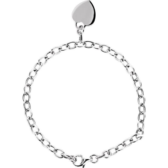 Heart Charm 7.5" Bracelet
