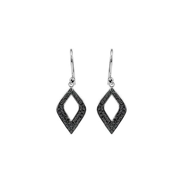 Round Natural Black Spinel Earrings