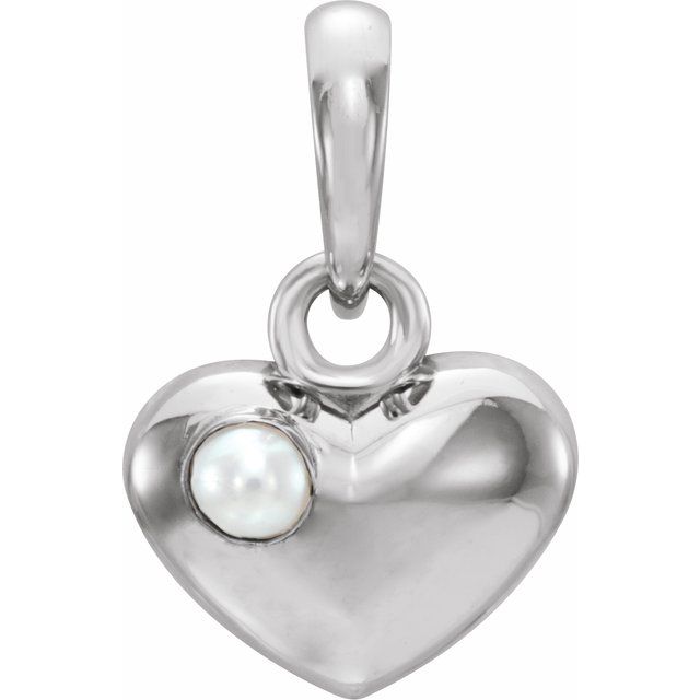 Freshwater Cultured Pearl Heart Pendant
