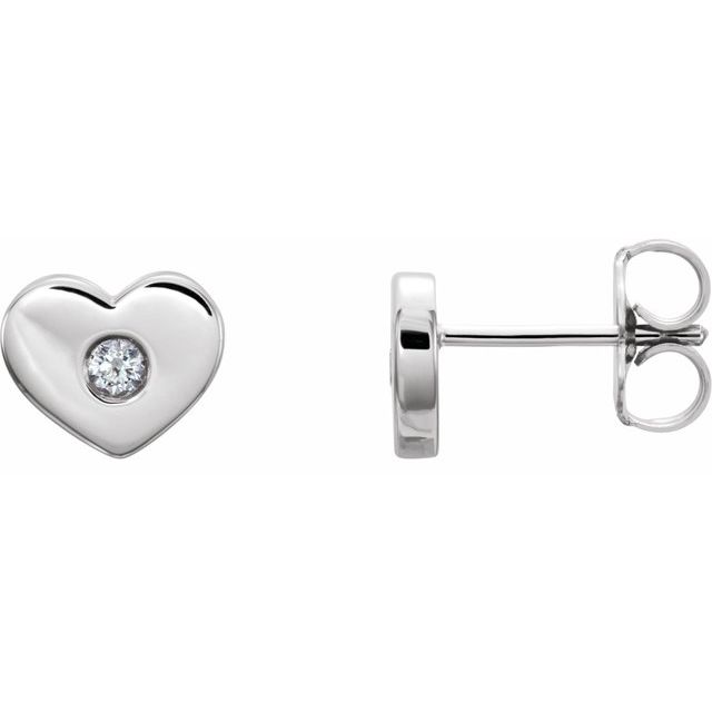 Round .06 CTW Natural Diamond Heart Earrings