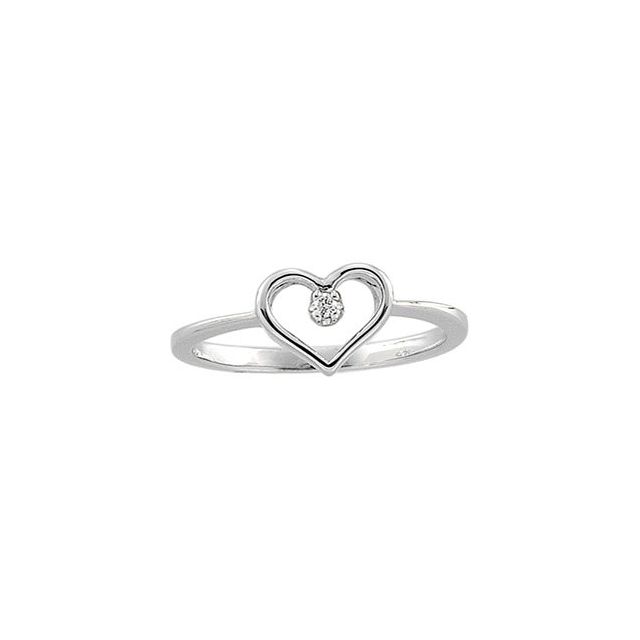 .02 CT Natural Diamond Heart Ring
