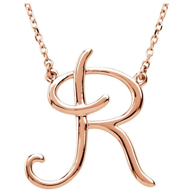 Script Initial A Necklace