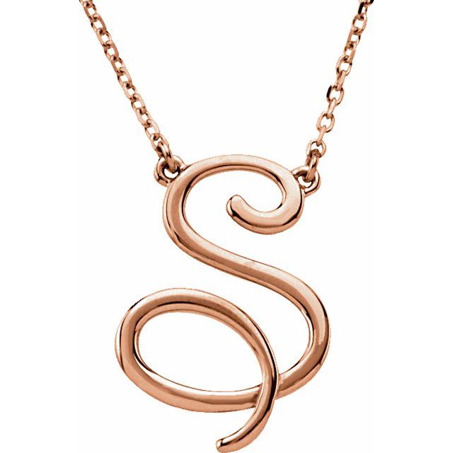 Script Initial A Necklace