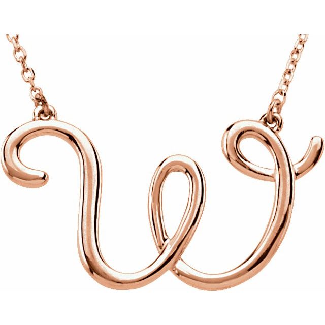Script Initial A Necklace