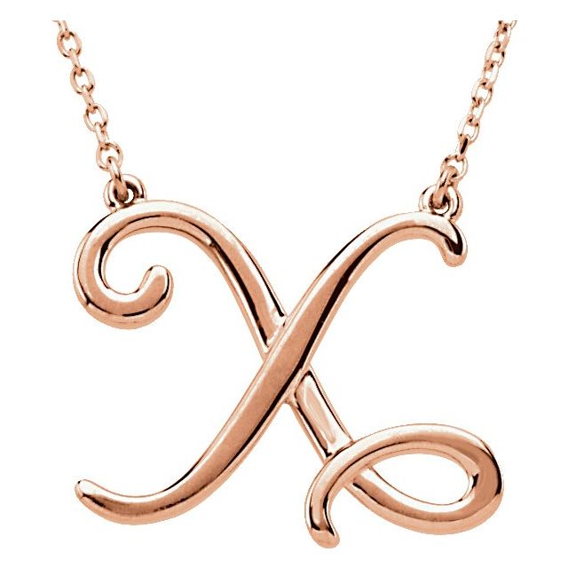Script Initial A Necklace