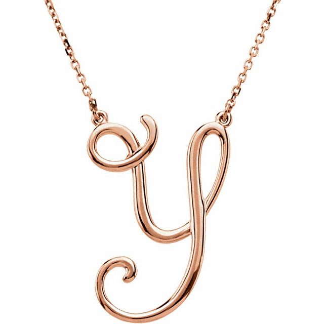Script Initial A Necklace
