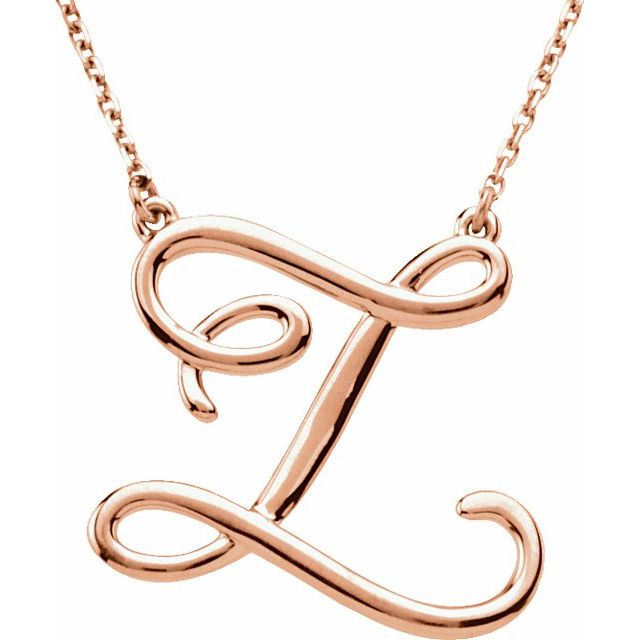 Script Initial A Necklace