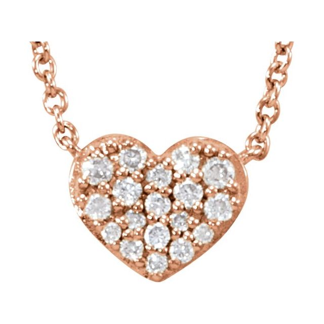 Round 1/10 CTW Natural Diamond Heart Necklace