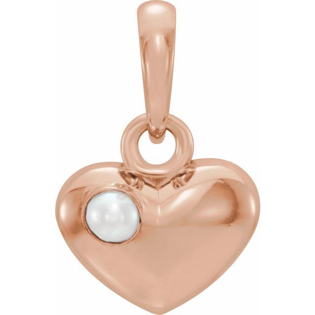 Freshwater Cultured Pearl Heart Pendant