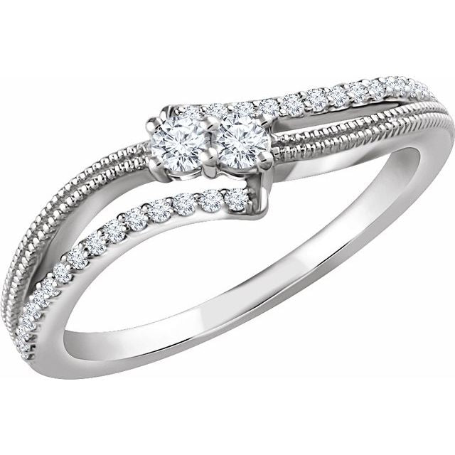 1/4 CTW Natural Diamond Two-Stone Ring