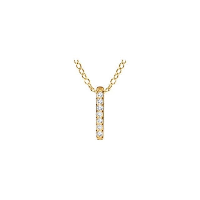 Round .05 CTW Natural Diamond Bar Necklace