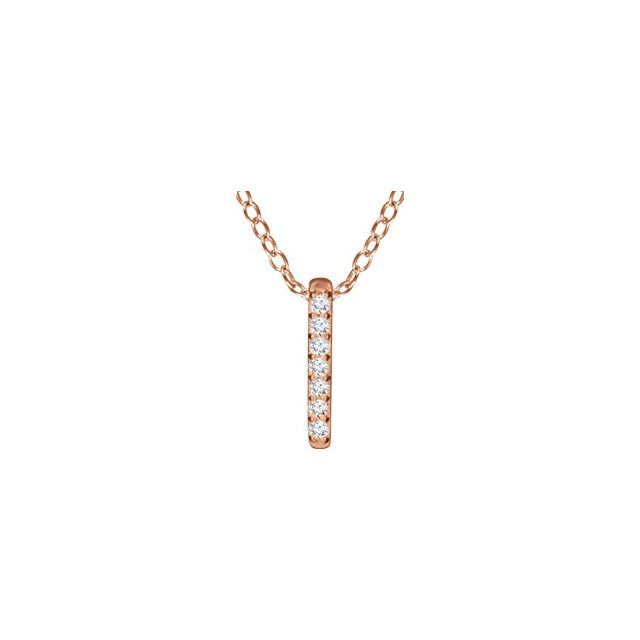 Round .05 CTW Natural Diamond Bar Necklace