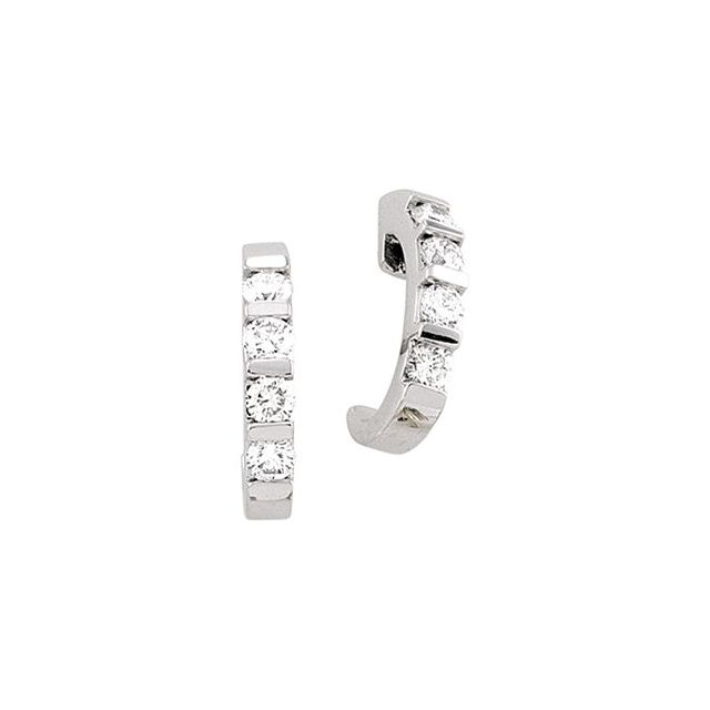 Round 1/2 CTW Natural Diamond J-Hoop Earrings