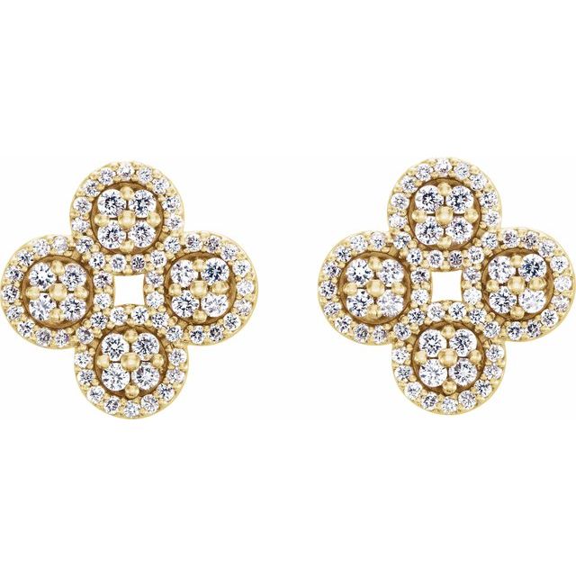 Round 1/2 CTW Natural Diamond Clover Earrings