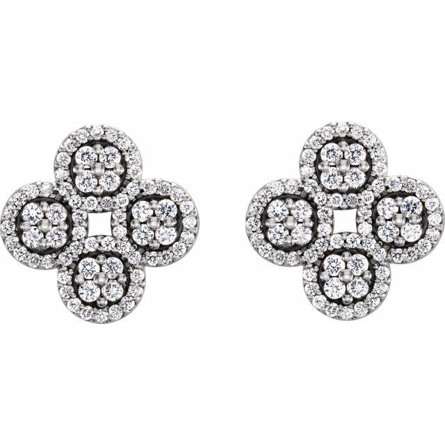 Round 1/2 CTW Natural Diamond Clover Earrings