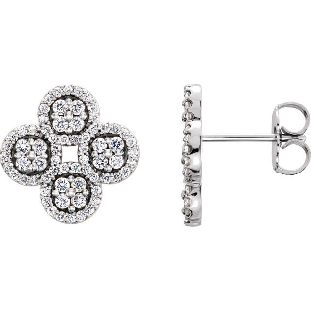 Round 1/2 CTW Natural Diamond Clover Earrings