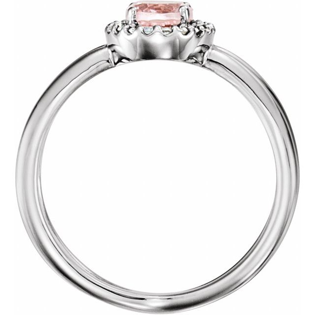 Natural Pink Morganite & .08 CTW Natural Diamond Ring